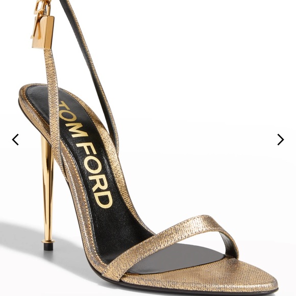 Tom Ford gold denim metallic sandal so 7.5. Brand new, never worn. - Picture 5 of 8